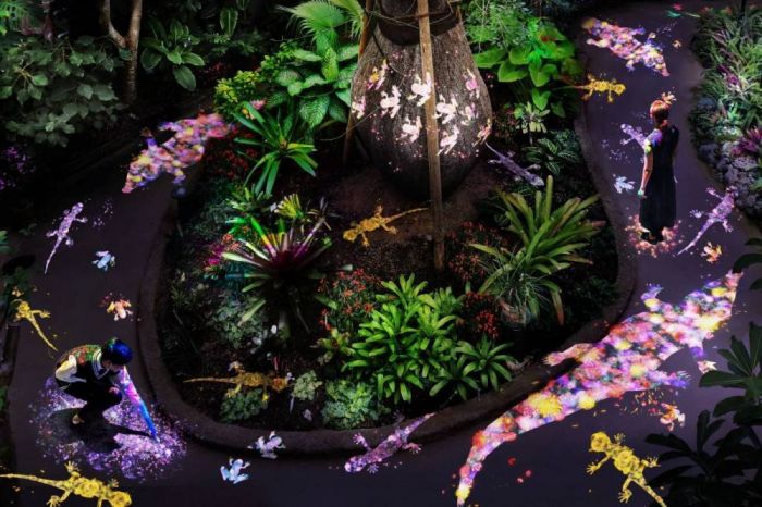 在环游世界的植物里居住，与花共生的生物们 teamLab