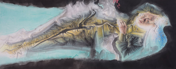 卢晓峰《山水训》（第一幅） 146×369cm  纸本水墨  2017年