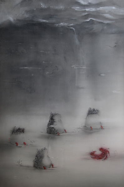 游雯迪  《墙》   150x100cm   绢本  2018年
