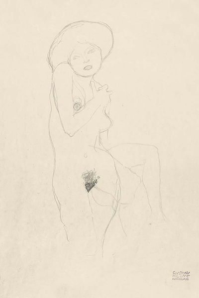 克里姆特，《站着的裸女》， 1906–1907