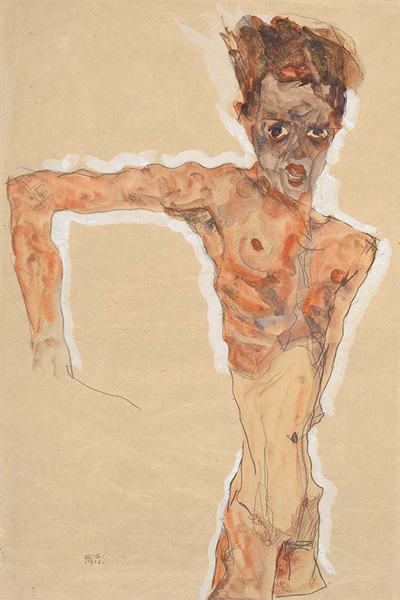 席勒，《自画像》，1911