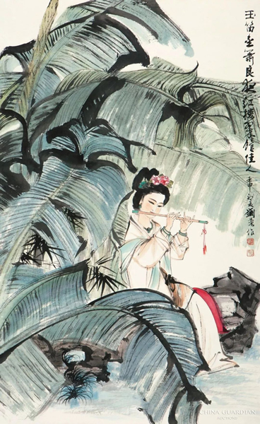 刘旦宅 芭蕉仕女