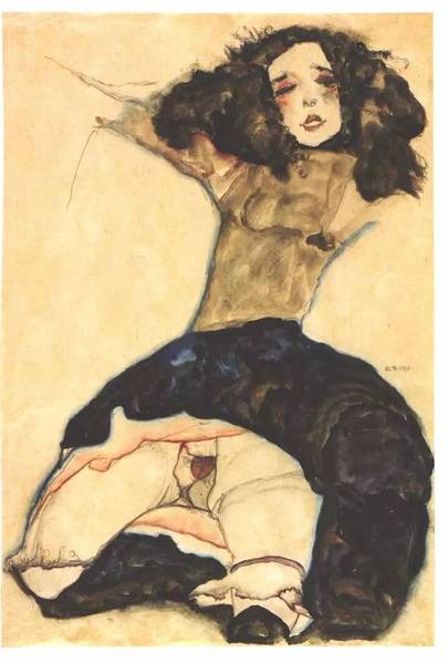 The ‘Black-Haired’ Girls ，Egon Schiele，1911