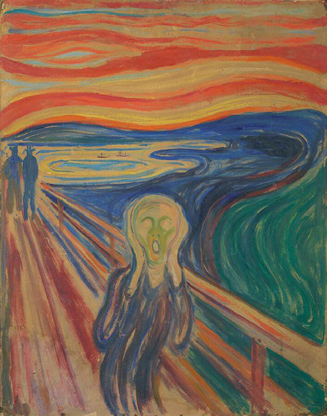 孟克，《The Scream》，1910，厚纸油画，83.5x66cm。图/东京都美术馆提供 