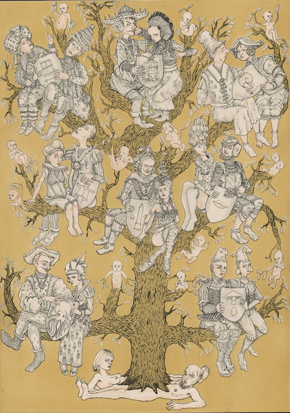 罗伯特·鲍威尔，《家庭树》，2018，爱丁堡美术协会展出