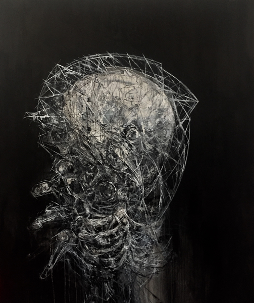 Artemis Art from Malaysia, Ajim Juxta, Penghuni Distopia - Alpha, 183 x 153 cm, Acrylic on Canvas, 2018