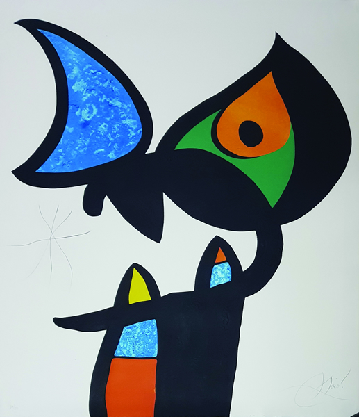 ATR Gallery from Spain, Joan Miro, Espriu Miro, Etching, aquatint and carborundum on paper, 104.7 x 90.1cm, 1975