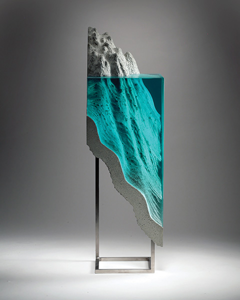 REDSEA Gallery_Ben Young_Sheer Descent_2017_Laminated float glass, cast concrete and stainless steel frame_62h x 19.5h x 19.5d cm