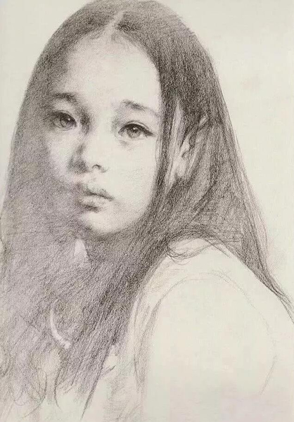 他笔下的素描和油画女孩，能巧妙地把孤寂的抒情性与少许的神秘感美妙地结合起来。