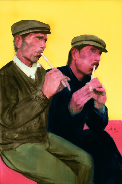 鹰笛 陈坚 2008年 水彩 97×65cm