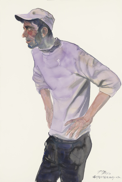 塔什库尔干县瓦恰乡二大队 陈坚 2017年 水彩 152x102cm