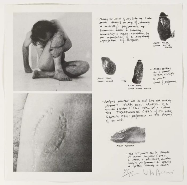 Vito Acconci (1970) Trademarks [lithograph on paper]