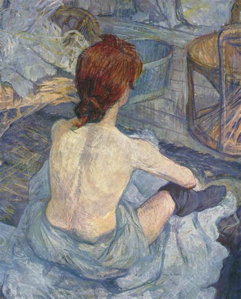 《红棕色头发女人（浣洗）》（Rousse (La toilette) ），亨利·德·图卢兹-洛特雷克（Henri de Toulouse-Lautrec）(1864-1901) 