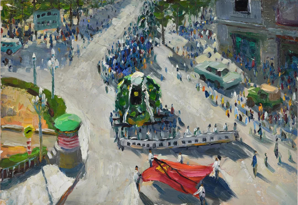 《领袖去世》,27×39cm,纸本油彩,1976