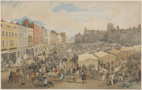 《诺维奇集市》，John Sell Cotman，1809年