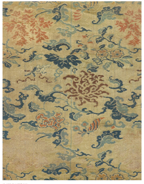 清 花草纹类锦