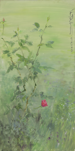 杂花写生NO.4-06  何多苓  油画  100×50cm  2014年
