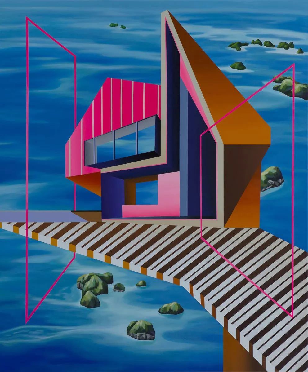 SEO  《 如我们在哪儿 》  布面丙烯、纸拼贴  120x100cm 2016年