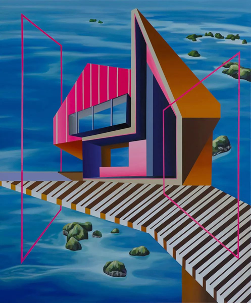 SEO  《 如我们在哪儿 》  布面丙烯、纸拼贴  120x100cm 2016年
