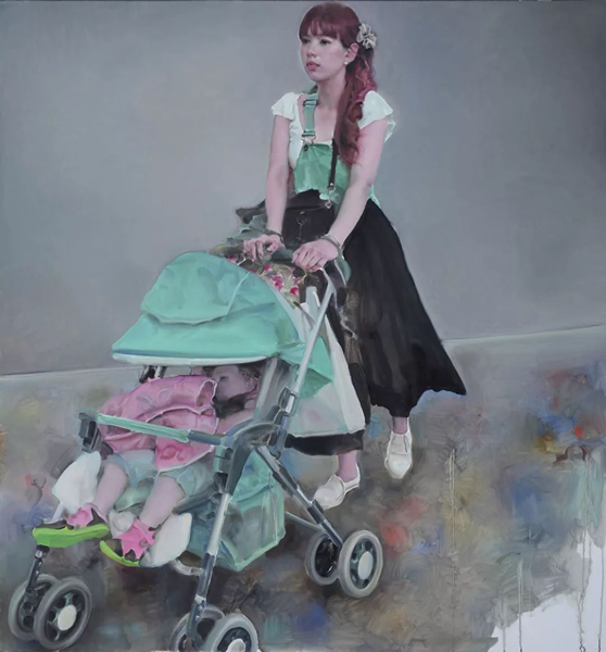 庞茂琨  《过客之五》  布面油画  150 x 160 cm  2014