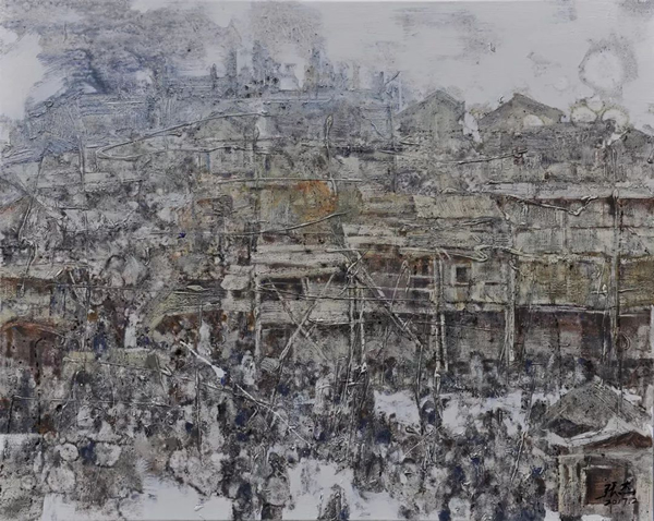 张杰  《陪都依稀》之一  布面油画  80 x 100 cm  2017