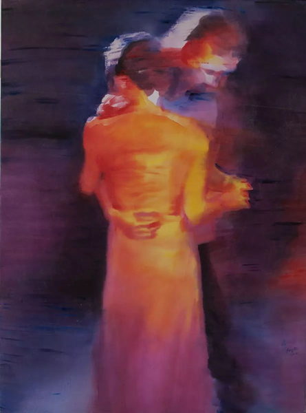 冯斌 2010  舞之三   2010 丙烯，绵绸 136 X 100 cm