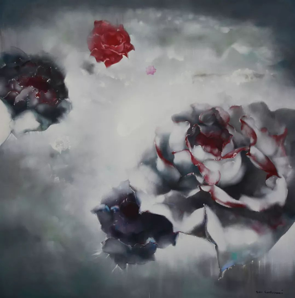 罗发辉  《空中的花》  布面油画 200 x 200 cm  2011