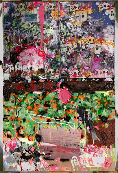 杨述  不同时者的同时性   综合材料  木板  丙烯颜料  366x244cm   2016  