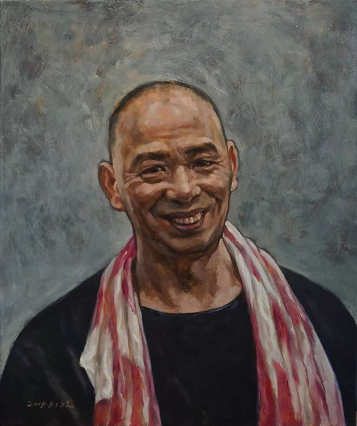 张林  《光阴故事-发哥》  布面油画  60 x 50 cm  2018