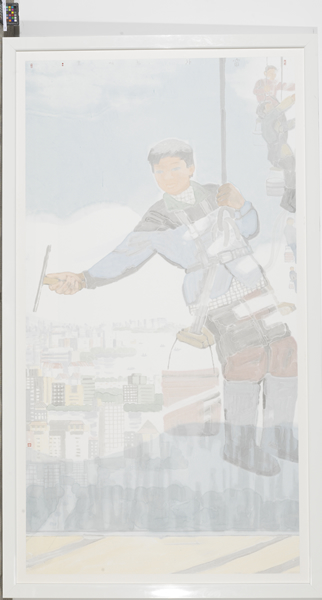 田黎明 窗外282.6cm×149.2cm 纸本水墨设色 2014 中国美术馆藏