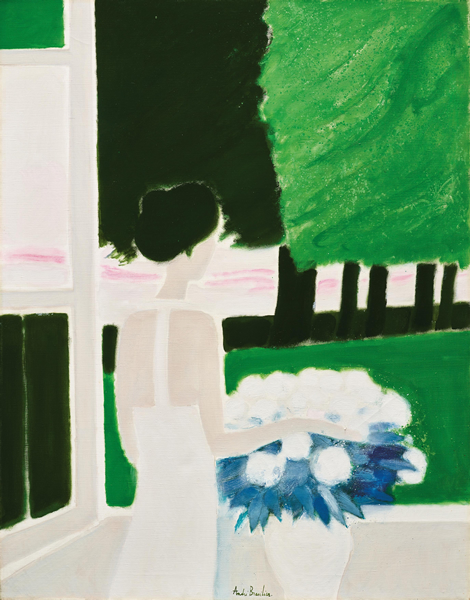 安德烈．布拉吉利《朝向公园的窗扉》1976 油彩画布146 x 114.3 cm  
