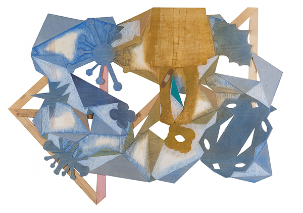 铃木隆太《不对称》 丝网木刻手绘 65×92cm 2016年