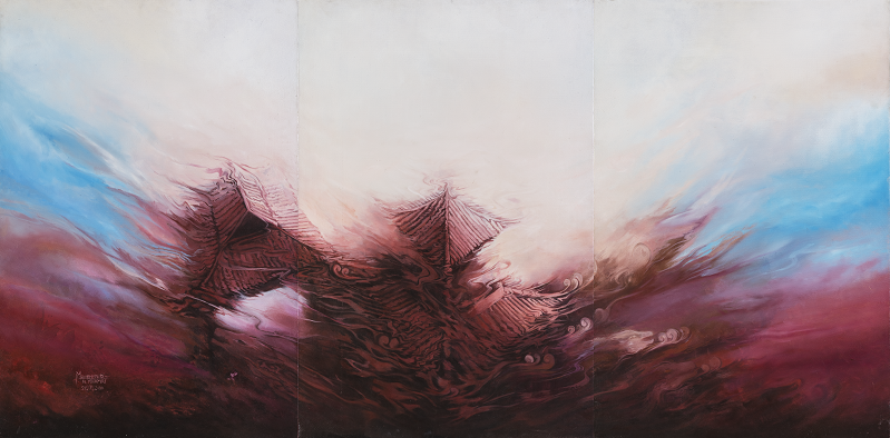 中国变革China’s Change（三联画 Tirptych）120×240 cm布面丙烯Acrylic on Canvas穆罕默德•阿尔玛马里Mohammed Almamari阿曼Oman银川Yinchuan2011