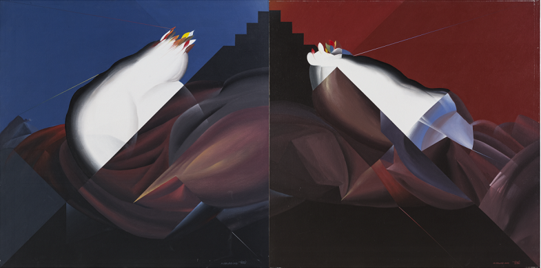 中国愿景Visions of China（双联画 Diptych）120x240 cm布面丙烯Acrylic on Canvas艾哈迈德•纳瓦尔Ahmed Nawar埃及Egypt新疆Xinjiang2013