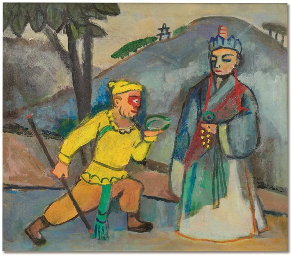 关良《唐僧与悟空》