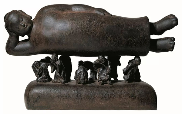 涅盘 Nirvana 63x21x37cm 铜雕 Bronze 1998