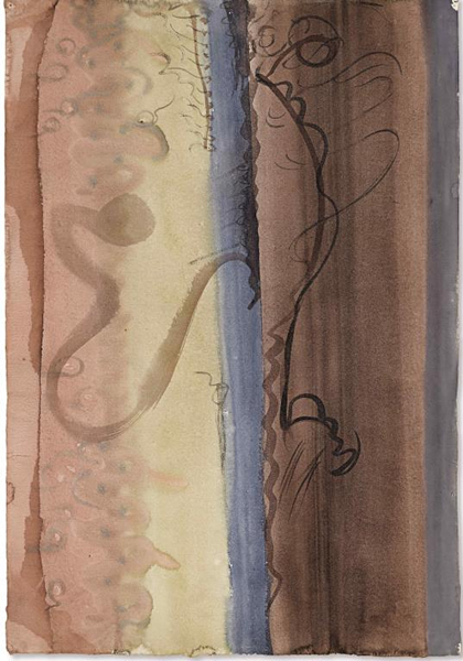 艺术家亚洲首度上拍巴奈特纽曼（Barnett Newman）《无题》1945 年作，画笔水彩纸本，55.9 x 38.7 公分估价：620 万至 820 万港元
