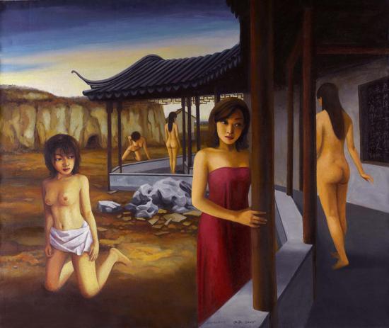 后园·无处告别The backyard， nowhere to be found130x110cm 2005年