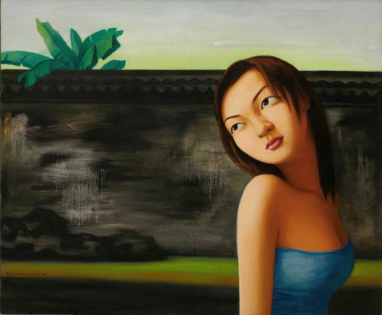 《回望》 Looking Back布面油画 120x110cm 2008-2011年