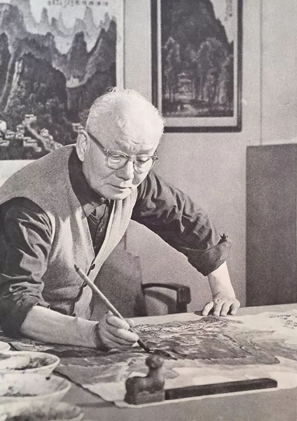 李可染作画