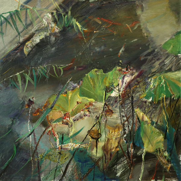 杨参军，《家园系列》，100x100cm，布面油画，2018
