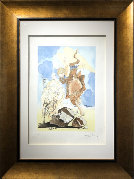 萨尔瓦多·达利，《天使》，木板雕刻版画，56.3cmx38.8cm，20世纪70年代