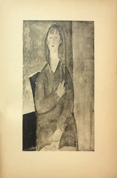 阿梅代奥·莫迪利亚尼，LA FEMME AVEC LA MAIN AU COEUR，双面版画，32cmx21cm，1920