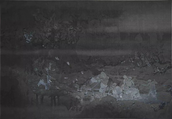 边凯 桃花源系列之六    70×46cm   绢本水墨