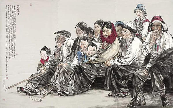 王巍 高原吉日   295×180cm   水墨宣纸   2013