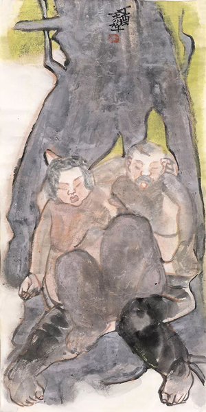 王 犁  惊蛰-7    45×23cm   纸本水墨   2017