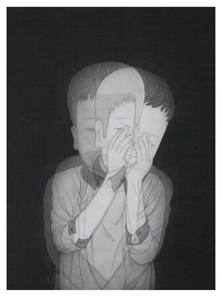 朱小坤 《之间》之二    56×43cm   纸本设色   2017