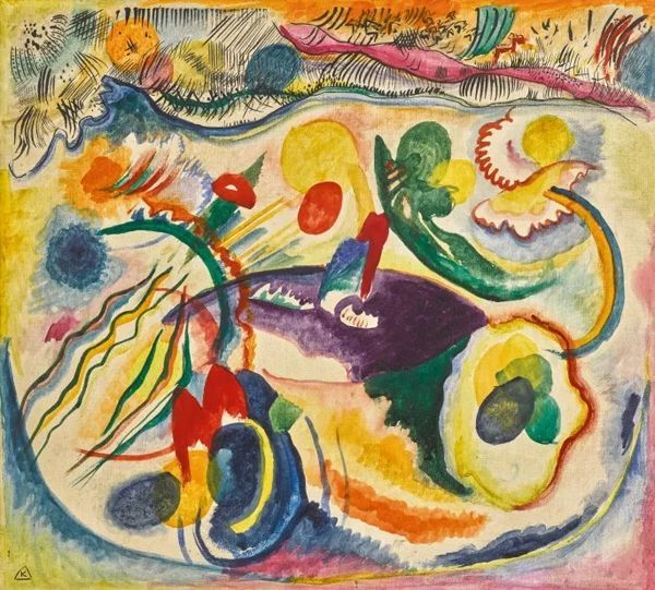 瓦西里・康丁斯基，《最后审判论题》，1913