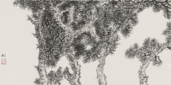 聂松《金陵写生之二》45cmx25cm 纸本 2017年