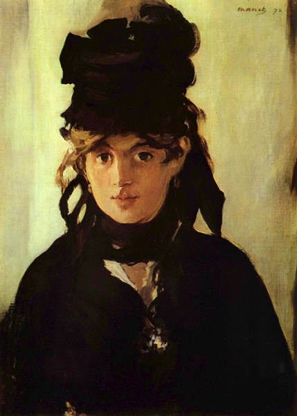 《手持紫罗兰花束的贝尔特·莫里索》（Berthe Morisot au bouquet de violettes），爱德华·马奈（Edouard Manet）